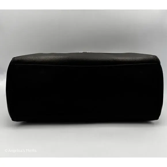 Coach Black Leather Turnlock Tote | Large Crossgrain Shoulder Bag - Picture 4 of 6